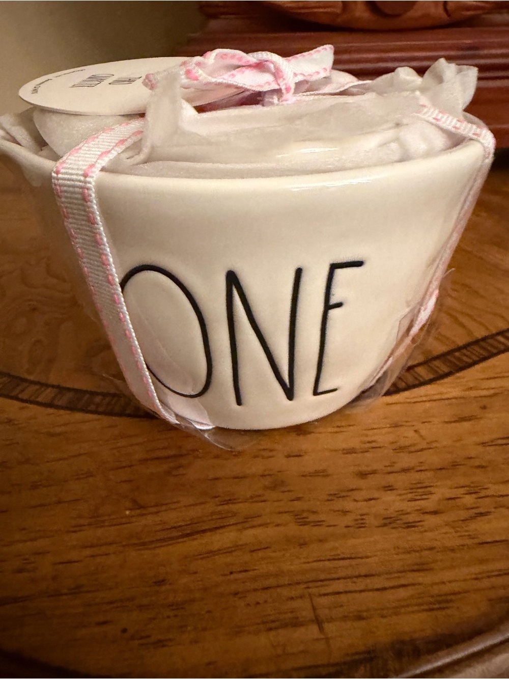 Rae Dunn Measuring cups white with pink interior